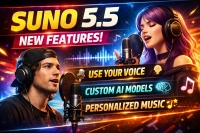 Suno 5.5 New Features Explained &ndash; Voice Integration, Custom AI Models &amp; Personalized Music