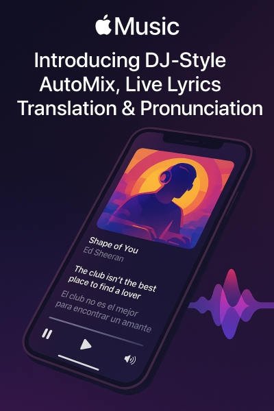 Apple Music Levels Up: DJ-Style AutoMix, Live Lyrics Translation &amp; More in iOS 26
