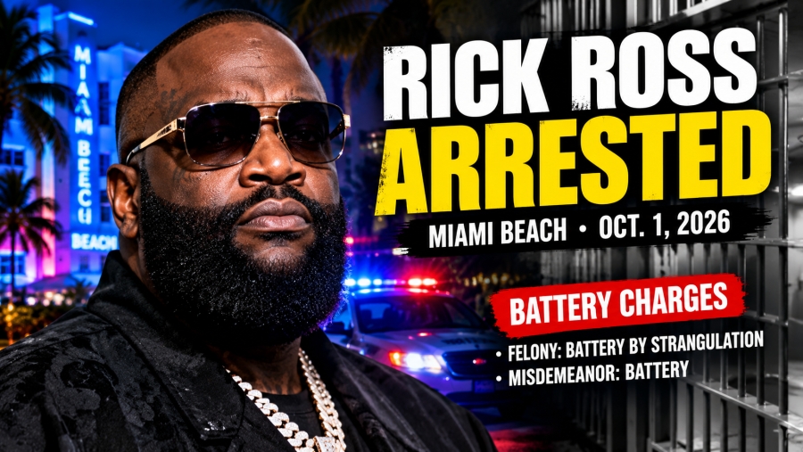 Rick Ross Arrested in Miami Beach on Battery Charges